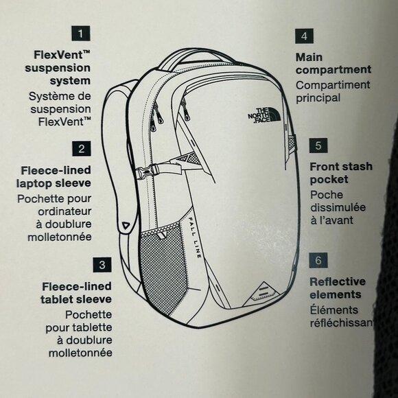 NWT The North Face Fall Line Backpack 28L Black Durable Hiking Travel Laptop OS - Picture 7 of 15